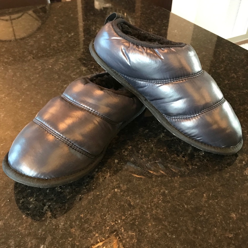 New Sorel Hadley Slippers, Black Slides, Faux Fux Lined Slip-Ons, Puffy Slipper